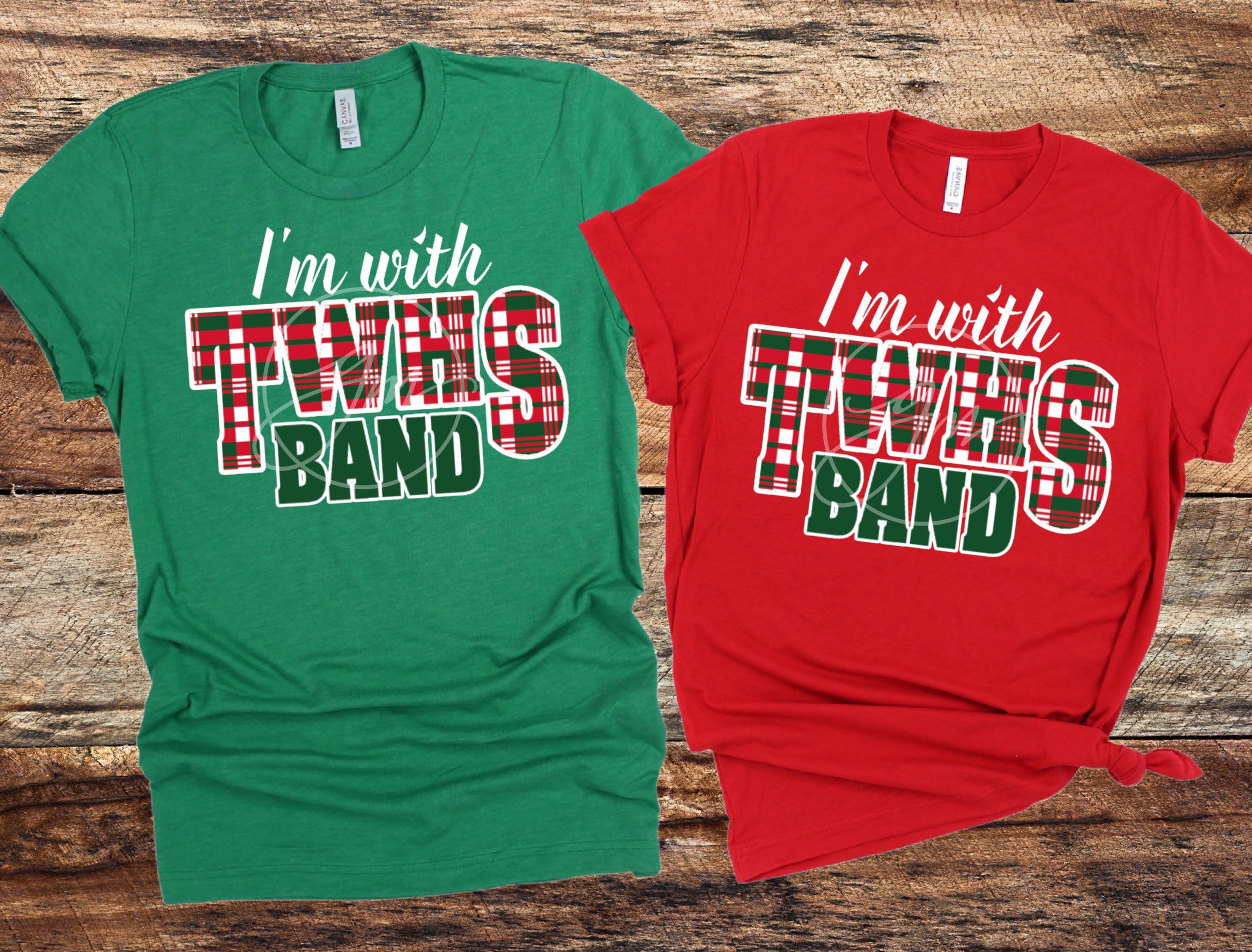 TWHS Band Red/Green Tees with Image choices
